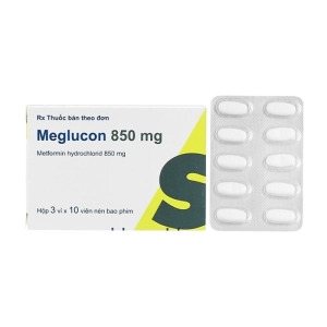 Meglucon 850mg Lek 3 vỉ x 10 viên (Metformin)