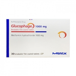 Glucophage 1000mg Merck 2 vỉ x 15 viên Glucophage 1000mg Merck 2 vỉ x 15 viên