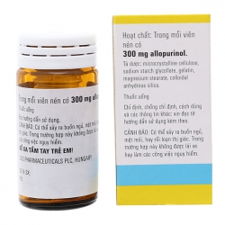 Thuốc Milurit 300mg, Allopurinol 300mg, Hộp 30 viên
