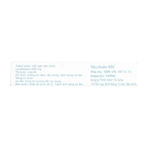 Nirdicin 250mg Pharmathen 1 vỉ x 10 viên (Levofloxacin) Nirdicin 250mg Pharmathen 1 vỉ x 10 viên (Levofloxacin)