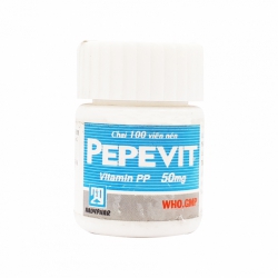Thuốc Pepevit 50mg Nadyphar, Vitamin PP 50mg, Chai 100 viên