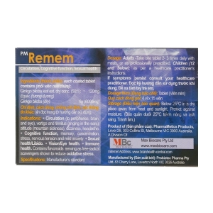 PM Remem 120mg 4 vỉ x 15 viên (Ginkgo biloba)