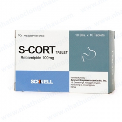 Thuốc S-CORT 100mg, Rebamipid 100mg, Hộp 100 viên