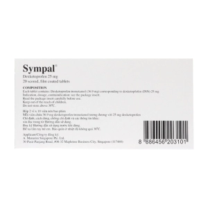 Sympal 25mg Menarini 2 vỉ x 10 viên Sympal 25mg Menarini 2 vỉ x 10 viên