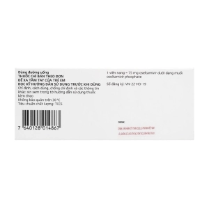 Tamiflu 75mg Roche 1 vỉ x 10 viên (Oseltamivir)