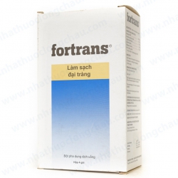 Thuốc táo bón Fortrans Macrogol, sulfate natri, Bicarbonate natri, Hộp 4 gói