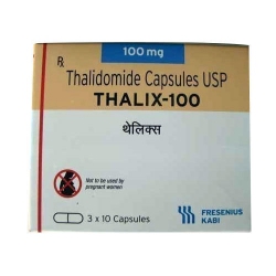 Thuốc Thalix 100, Thalidomide Capsules USP 100mg, Hộp 30 viên Thuốc Thalix 100, Thalidomide Capsules USP 100mg, Hộp 30 viên