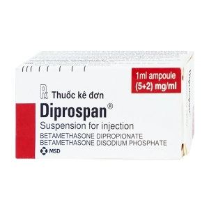 Diprospan Injection (5+2)mg/ml MSD 1 ống x 1ml (Betamethasone dipropionate + Betamethasone disodium phosphate)