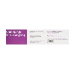Glimepiride Stella 4mg 3 vỉ x 10 viên Glimepiride Stella 4mg 3 vỉ x 10 viên