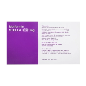 Metformin Stella 1000mg 6 vỉ x 10 viên Metformin Stella 1000mg 6 vỉ x 10 viên