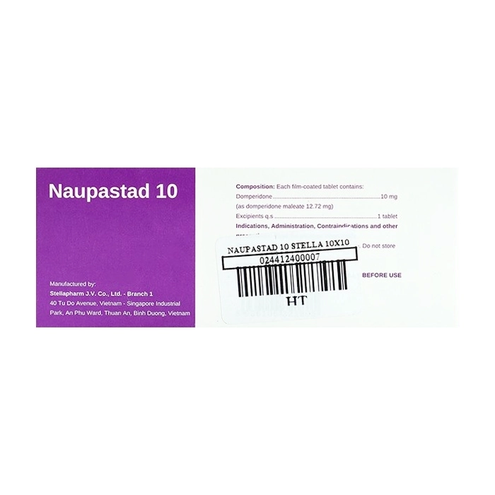 Naupastad 10 Stellapharm 10 vỉ x 10 viên Naupastad 10 Stellapharm 10 vỉ x 10 viên