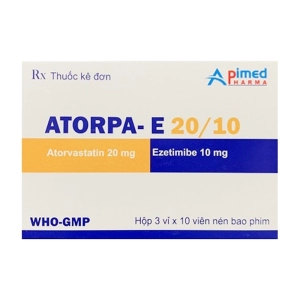 Atorpa-E 20/10 Apimed 3 vỉ x 10 viên (Atorvastatin + Ezetimibe)