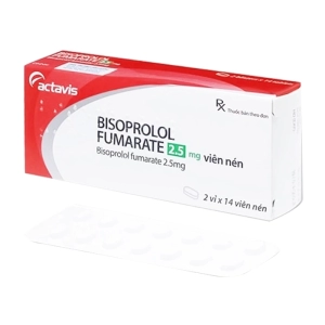 Bisoprolol Fumarate 2.5mg Actavis 2 vỉ x 14 viên