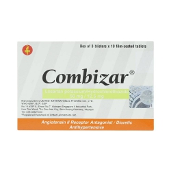 Thuốc tim mạch Combizar 50mg/12.5mg, Hộp 3 vỉ x 10 viên