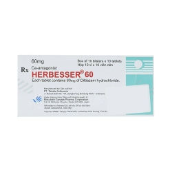 Thuốc tim mạch Herbesser  60mg, Hộp 100 viên