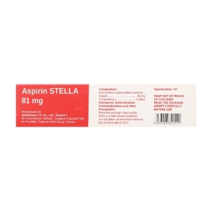 Aspirin Stella 81mg 2 vỉ x 28 viên (Aspirin)