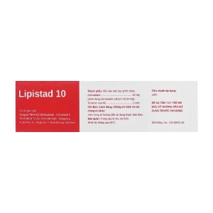 Lipistad 10 Stellapharm 3 vỉ x 10 viên Lipistad 10 Stellapharm 3 vỉ x 10 viên