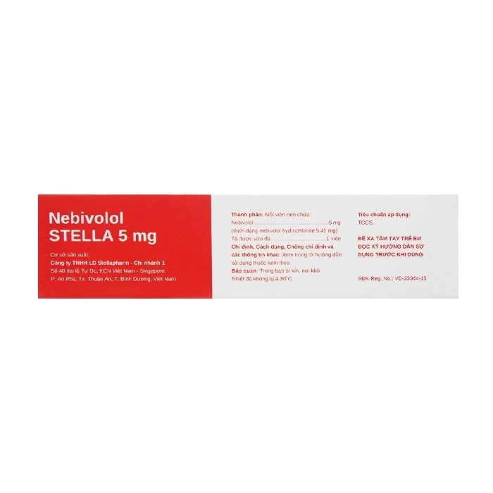 Nebivolol Stella 5mg 3 vỉ x 10 viên