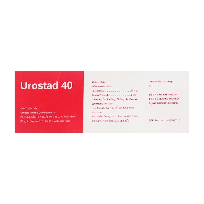 Urostad 40 Stellapharm 5 vỉ x 10 viên