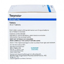 Thuốc tim mạch Twynsta  80mg/5mg, Hộp 98 viên Thuốc tim mạch Twynsta  80mg/5mg, Hộp 98 viên