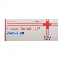 Thuốc tim mạch Zydus Zyrova 20mg, Hộp 100 viên