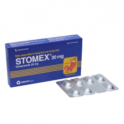 Thuốc trị loét dạ dày tá tràng Stomex 20mg, Hộp 2 vỉ x 7 viên Thuốc trị loét dạ dày tá tràng Stomex 20mg, Hộp 2 vỉ x 7 viên