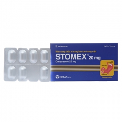 Thuốc trị loét dạ dày tá tràng Stomex 20mg, Hộp 2 vỉ x 7 viên