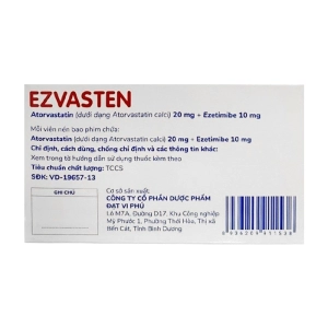 Ezvasten Davipharm 4 vỉ x 7 viên (Ezetimibe + Atorvastatin)