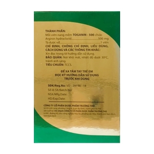Toganin-500 Trường Thọ 12 vỉ x 5 viên (Arginine hydroclorid)