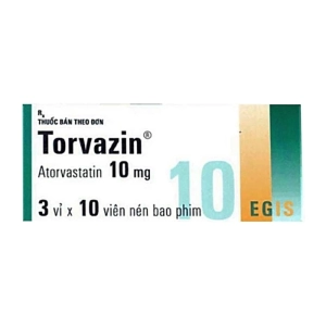 Torvazin 10mg Egis 3 vỉ x 10 viên (Atorvastatin)