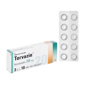 Torvazin 20mg Egis 3 vỉ x 10 viên (Atorvastatin)