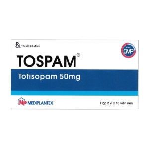 Tospam 50mg Mediplantex 2 vỉ x 10 viên (Tofisopam)