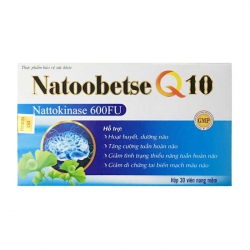 Tpbvsk bổ não Natoobetse Q10 giúp hoạt huyết dưỡng não và làm giảm tai biến mạch máu não, Hộp 30 viên Tpbvsk bổ não Natoobetse Q10 giúp hoạt huyết dưỡng não và làm giảm tai biến mạch máu não, Hộp 30 viên