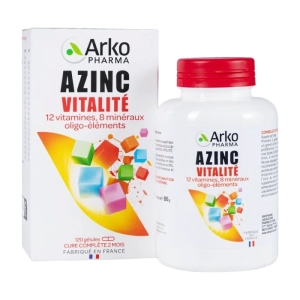 Tpbvsk bổ sung vitamin tổng hợp Arkopharma Azinc Vitalité, Chai 120 viên