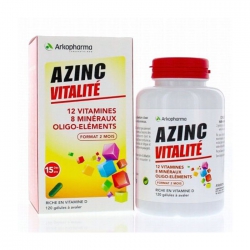 Tpbvsk bổ sung vitamin tổng hợp Arkopharma Azinc Vitalité, Chai 120 viên Tpbvsk bổ sung vitamin tổng hợp Arkopharma Azinc Vitalité, Chai 120 viên