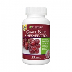 Tpbvsk chống lão hóa Trunature Grape Seed and Resveratrol, Chai 150 viên Tpbvsk chống lão hóa Trunature Grape Seed and Resveratrol, Chai 150 viên