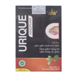 Tpbvsk giúp giảm Acid Uric Kingphar Urique Gout, Hộp 40 viên