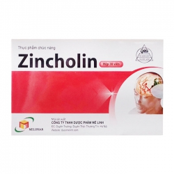Tpbvsk hỗ trợ tai biến mạch máu não Meliphar Zincholin, Hộp 30 viên