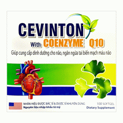 Tpbvsk tuần hoàn não Cevinton With Coenzyme Q10, Hộp 100 viên
