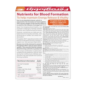Feroglobin B12 Vitabiotics 2 vỉ x 15 viên - Hỗ trợ tăng khả năng tạo máu Feroglobin B12 Vitabiotics 2 vỉ x 15 viên - Hỗ trợ tăng khả năng tạo máu