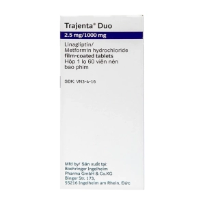 Trajenta Duo 2.5mg/1000mg Boehringer Ingelheim 60 viên (Linagliptin + Metformin hydrochloride)