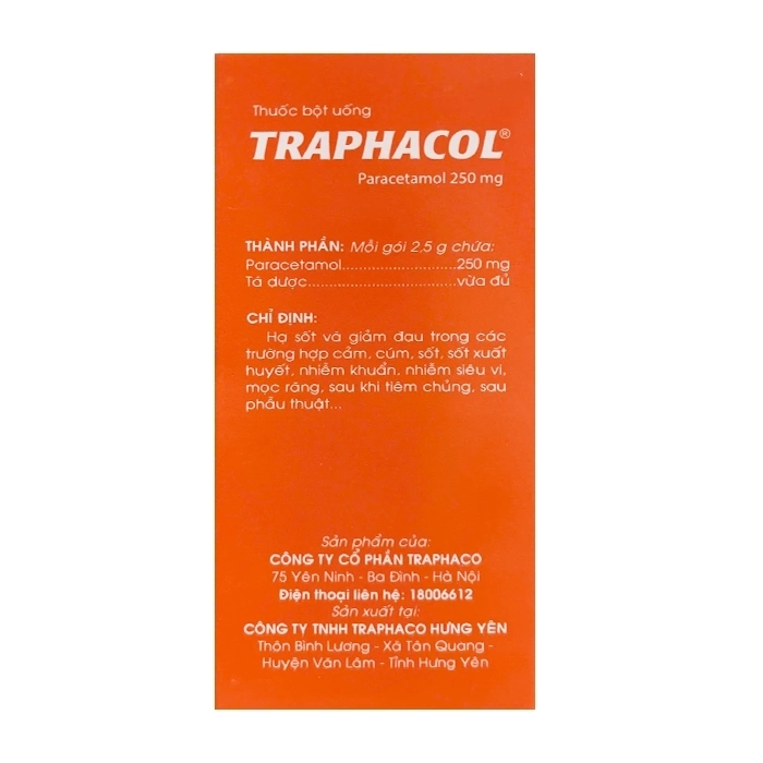 Traphacol 250mg Traphaco 24 gói x 2.5g Traphacol 250mg Traphaco 24 gói x 2.5g