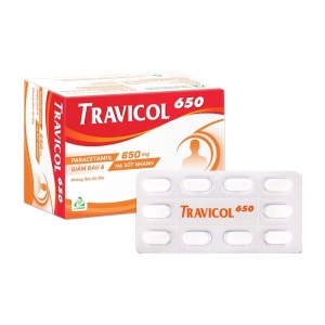 Travicol 650 TV.Pharm 10 vỉ x 10 viên (Paracetamol)