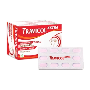 Travicol Extra TV.Pharm 10 vỉ x 10 viên (Paracetamol + Cafein)
