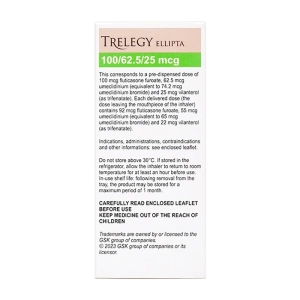 Trelegy Ellipta 100/62.5/25mcg GSK 30 liều (Fluticasone + Umeclidinium + Vilanterol)