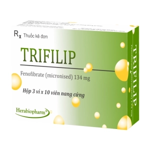 Trifilip 134mg Herabiopharm 3 vỉ x 10 viên (Fenofibrat micronised)