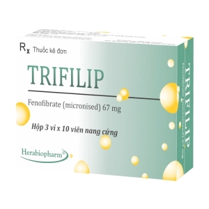 Trifilip 67mg Herabiopharm 3 vỉ x 10 viên (Fenofibrat micronised)