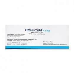 Trosicam 7.5mg Alpex Pharma 3 vỉ x 10 viên - Giúp giảm đau, hạ sốt Trosicam 7.5mg Alpex Pharma 3 vỉ x 10 viên - Giúp giảm đau, hạ sốt
