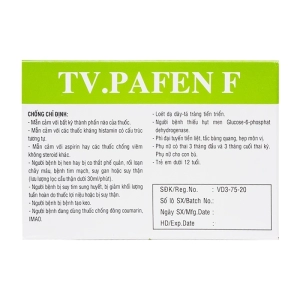 TV .Pafen F TV.Pharm 10 vỉ x 10 viên (Paracetamol + Ibuprofen + Diphenhydramine)