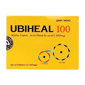 Ubiheal 100 Nam Hà 5 vỉ x 6 viên Alpha lipoic acid (Thioctic acid) Ubiheal 100 Nam Hà 5 vỉ x 6 viên Alpha lipoic acid (Thioctic acid)
